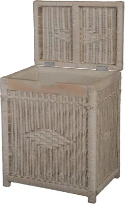 Zdjęcie produktu dla KRINES HOME Kosz na pranie / pojemnik na pranie wykonany z rattanu w kolorze Vintage White- Bezpłatna wysyłka do DE