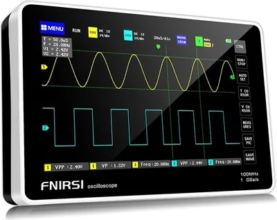 Produktbild von FNIRSI 1013D 7-Zoll Digital 2-Kanal Tablet Oszilloskop, 100M Bandbreite, 1GS/s Abtastrate, Kondensator-Bildschirm, Touch- und Gestenbedienung