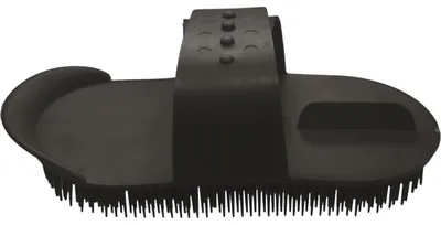 Produktbild von Striegel mit Metallzähnen zur Pferdereinigung Vplast 18 cm – verschiedene Farben-Schwarz