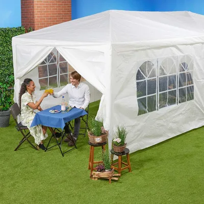 Image de Panneaux latéraux pour tonnelle, 6x, 3x6m, tissu PE imperméable