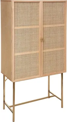 Zdjęcie produktu dla Komoda z 2 drzwiami „Rayo” z plecionką Rattang, 80 x 165 cm  – Atmosphera, projektant wnętrz