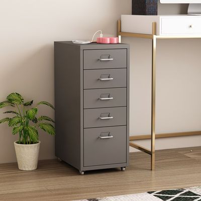 Mobilný podstavec "Kökar" s 5 zásuvkami oceľový 69 x 28 x 41 cm sivý
