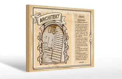 Produktbild von Holzschild Berufe 30x20cm Architekt Perfektionist Stylist