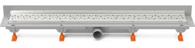 Produktbild von Chud?j Bodenablauf zur Wand 750 mm, Seite D40, quadratisch glänzend mit Edelstahlrahmen CH 750 SN 2