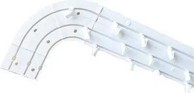 Produktbild von 3- läufig 270 cm Gardinenstange Innenschiene Decke weiße Schiene Vorhangschiene Rundbogen Gardinenschiene Klemmen mit Rollen