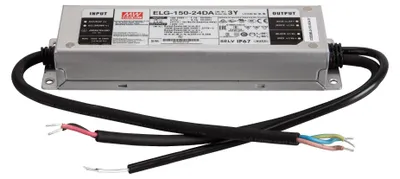 Produktbild von MEANWELL ELG-150-24DA-3Y, AC-DC LED-Installationsnetzteil, Metallgehäuse, IP67 150W 24V 6,25A CV+CC DALI + PE