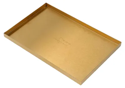 Produktbild von Rechteckiges Goldtablett aus Edelstahl für Schmuck und Kosmetik