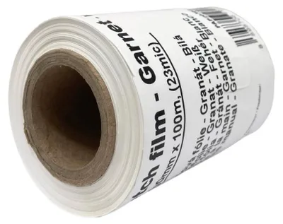 Produktbild von SURTEP, s. r. o. Handstretchfolie – Granatrot, 100 mm x 100 m (23 µm), weiß