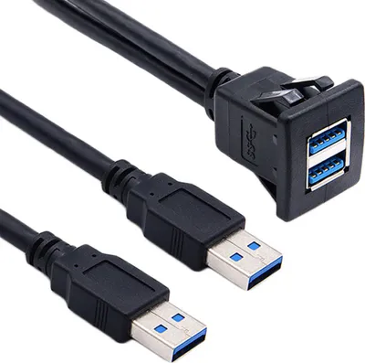 Produktbild von I05C USB 3.0 Verlängerungskabel für Armaturenbrett – Einbaukabel für Auto, Boot & Motorrad, Panel Mount, Schnellladung & Datenübertragung
