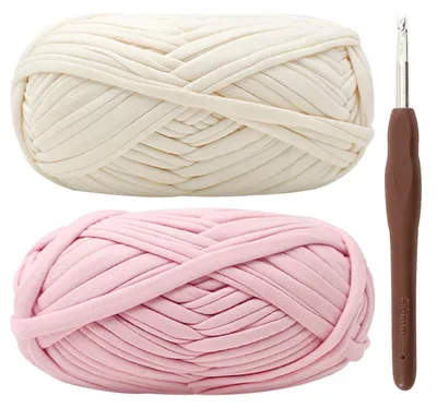 Zdjęcie produktu dla Bawełniana przędza do robótek okrągłych, 2 x 100g, kolor różowy, do szydełkowania o grubości 6 mm
