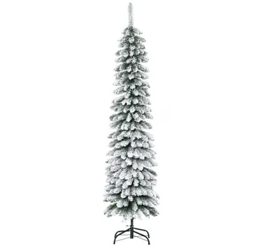 Obrázek produktu pro Umělý vánoční stromek, zasněžený, vánoční dekorace úzký design, 180 cm