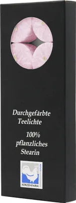 Produktbild von Teelichter aus Stearin, 18/38 mm, Pastellaltrosa, KERZENFARM HAHN, Brenndauer ca. 4h, 10 Stück pro Verpackung