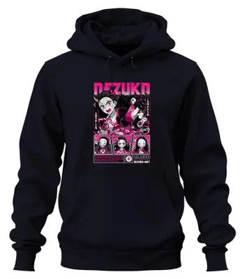 Immagine prodotto di Demon Slayer Nezuko Demon Blood Anime Gift Japan Y2K Streetwear Halloween Unisex Felpa con cappuccio, Navy, XXL