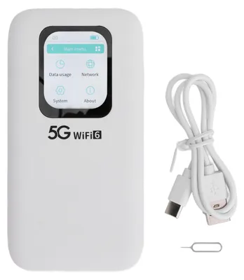 Image de Hotspot mobile 5G WiFi 6 avec emplacement pour carte Nano SIM pouvant connecter jusqu'à 16 appareils Appareil portable à écran tactile de 2,01 pouces pour une utilisation nomade