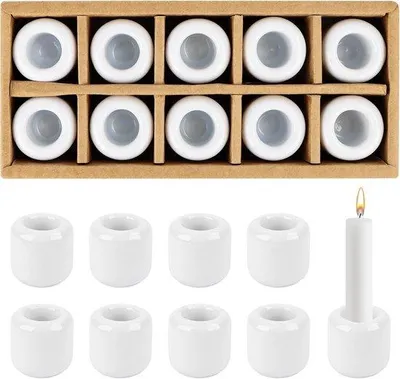 Immagine prodotto di Portacandele in Vetroceramica - 10 pezzi - bianchi - in Vetroceramica