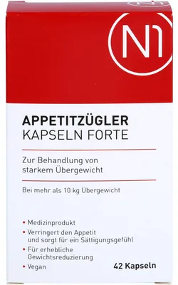 Produktbild von N1 Appetitzügler Kapseln Forte bei starkem Übergewicht, 42 St. Kapseln