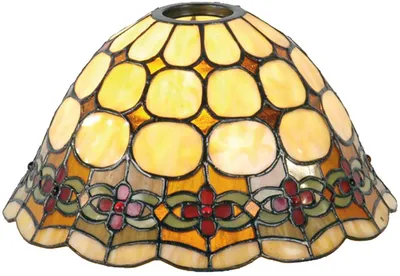 Produktbild von Clayre & Eef Lampenschirm Tiffany Ø 25x15 cm Beige Rot Glas