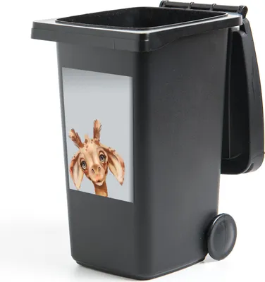 Produktbild von MuchoWow® Mülltonnenaufkleber Giraffe - Grau - Porträt 40x60 cm - Mültonnen-sticker - Sticker - Aufkleber für die Mülltonne