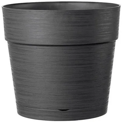 Image de Pot de fleurs Deroma Vaso Save R, 48 x h43,1 cm, 58L, Gris foncé, Matière Recyclée, Résistant au Gel & UV