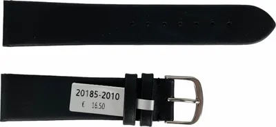 Produktbild von Wasserdichte schwarze Lederarmband für Uhr 20 mm Buzzufy
