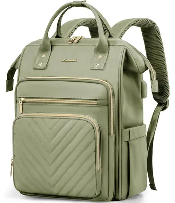Produktbild von Rucksack Damen Groß 17,3 Zoll Laptopfach Olivgrün