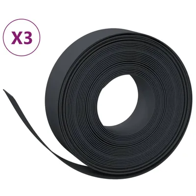 Produktbild von Rasenkanten 3 Stk. Schwarz 10 m 15 cm Polyethylen