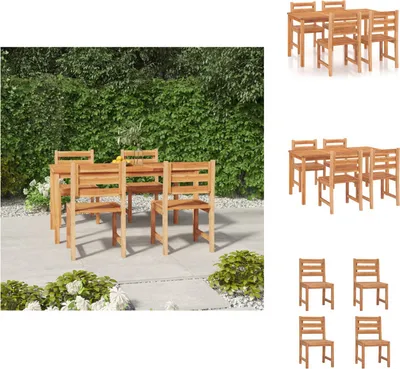 Produktbild von vidaXL 5-tlg. Garten-Essgruppe Massivholz Teak -  Gartenmöbel-Sets