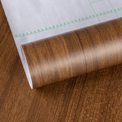 Immagine prodotto di Pellicola decorativa autoadesiva color marrone per pareti e mobili, 40 x 300 cm