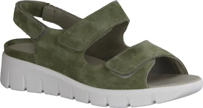 Produktbild von Waldläufer K-Adea Orthotritt 658K01-293 bequeme Damen-Sandalette, Leder, Minze - Damenschuhe Sandale bequem / lose Einlage, Grün, leder (order giraffestretch)