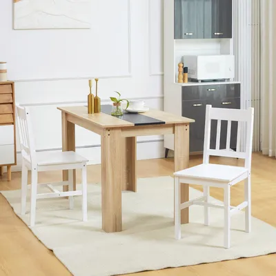 Immagine prodotto di Sedia da pranzo - Sedia da cucina - Sedia - Sedia in legno - Legno massello - Set da 2 - Design compatto