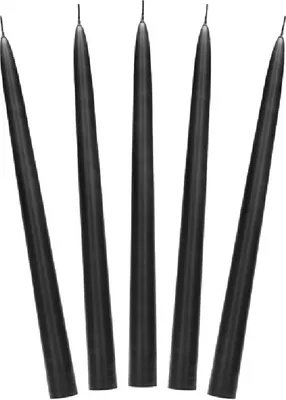 Produktbild von Spitzkerzen 24cm schwarz matt, 10 Stück