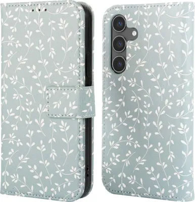 Zdjęcie produktu dla imoshion Design Bookcase for de Samsung Galaxy S24 - Smoke Green Flowers