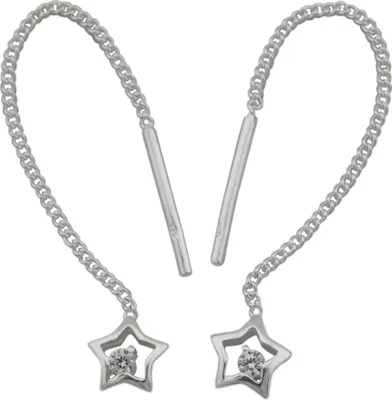 Produktbild von Durchzieher Ohrring Ohrhänger 57x5mm mit Zirkonia Silber 925