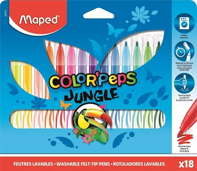 Produktbild von Maped 845421, Medium, 18 Farben, Rundspitze, 2,8 mm, Mehrfarbig, 18 Stück(e)