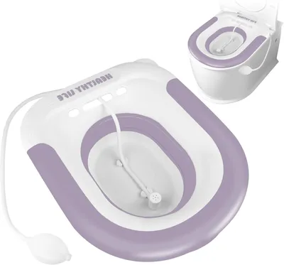 Productafbeelding van Draagbaar Bidet Met Spoelbak - Inklapbaar voor Toiletten - Voor Zwangere Vrouwen - Na de Geboorte - Verlichting van Aambeien - Paars