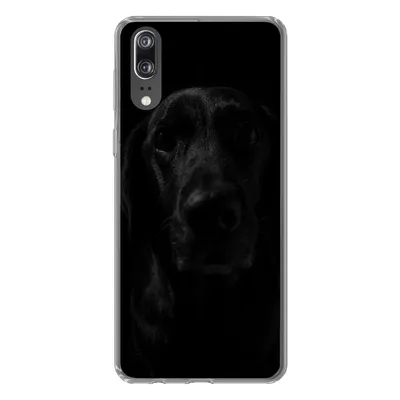 Produktbild von MuchoWow® Handyhülle Schutzhülle Hülle für Huawei P20 Hund - Haustier - Schwarz Silikon Softcase Handy Hülle - Hardcover