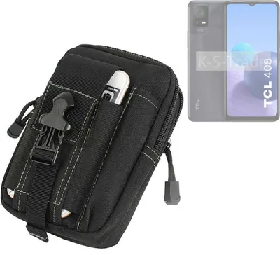 Produktbild von K-S-Trade Gürtel Tasche kompatibel mit TCL 408 Gürteltasche Holster Schutz Hülle Handy Hülle Smartphone outdoor Handy-Hülle schwarz Zusatzfächer
