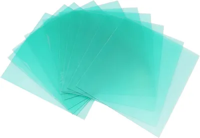 Obrázok produktu pre Náhradné sklá do prilieb, priehľadné, 10 kusov, 138x126 mm, polykarbonát, ochranné štíty pre bezpečnosť