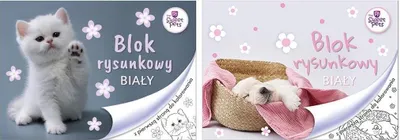 Productafbeelding van A4 tekenblok, 20 vel, wit. "The sweet pets."