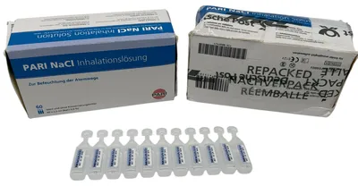 Produktbild von PARI Kochsalzlösung zum Inhalieren für Kinder und Erwachsene – 107 Ampullen á 2,5ml NaCl 0,9 Inhalationslösung - Steril und ohne Konservierungsstoffe