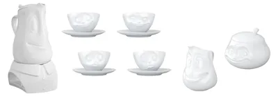 Produktbild von FIFTYEIGHT Kaffee-Set Nr. 006 weiß 8-tlg. - Kanne Stövchen Tassen Kännchen Zuckerdose