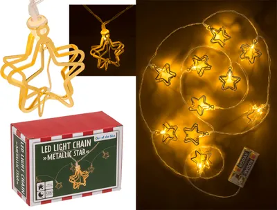 Image de OOTB Guirlande lumineuse LED 3Détoiles métalliques