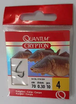 Produktbild von Quantum Hakengröße 4 Crypton Karpfen Vorfachhaken schwarz Vorfach: 70cm Vorf.-Schn. Ø 0,30mm