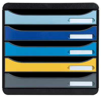 Produktbild von Exacompta Schubladenbox Big Box Plus 5 offene Schubladen sortiert 3094202D