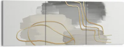Produktbild von Bild auf Leinwand - Leinwandbild - 3 Teile - Abstraktion Stück Gold - 150x50cm - Wand Bild - Wanddeko - Wandbilder - Leinwanddruck - Bilder - Wanddekoration - Leinwand bilder - CA150x50-4149