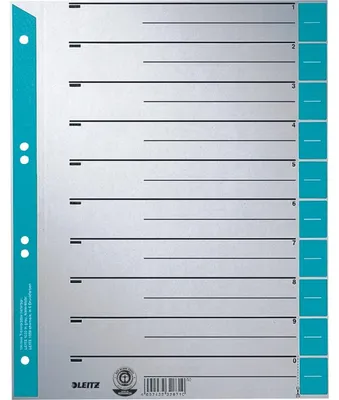 Produktbild von Esselte Leitz Trennelement - 10 Teile - vorgedruckt: 0-9 - für A4 (210 x 297 mm)