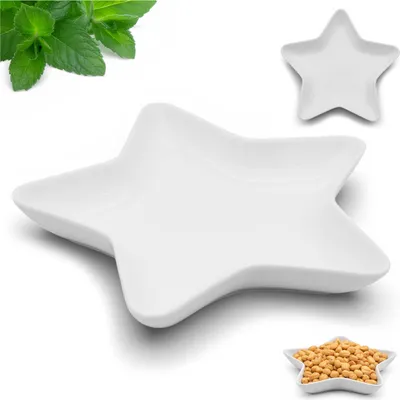 Zdjęcie produktu dla Talerz Porcelanowy Gwiazda 25 cm Dekoracyjny do Serwowania Potraw Przekąsek