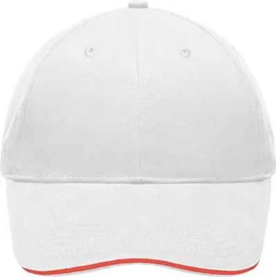 Produktbild von Hochwertige, leichte und weiche 6 Panel Cap white/red, Gr. one size