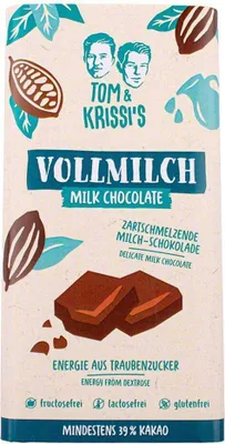 Produktbild von Tom & Krissi's Vollmilchschokolade 90g