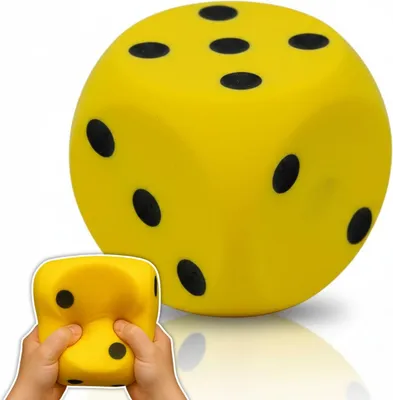 Produktbild von XXL-Schaumstoffwürfel Gelb 15 cm - Weicher Jumbo-Augenwürfel für Spielspaß drinnen & draußen - Kinderfreundliches Wurfspielzeug